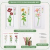 image:imageCaydo 3 Pieces Cross Stitch Bookmarks Cross Stitch Bookmarks DIY Stamped Embroidery Bookmark Kit for Beginner Flower Patterns 14 Count Crossstitch Projects for Book Lovers