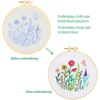 image:imageCaydo 3 Sets Cross Stitch Kits forBeginners Adults Including Embroidery Fabric with Floral Pattern Embroidery Hoop Thread and Tools