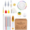 image:imageCaydo 313 PCS Box Embroidery Kit with Organizer 216 Color Threads 4 Aida Cloth 6 Embroidery Hoops Cross Stitch Tools and Instructions for Adults Beginners Christmas Gift
