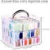 image:imageCaydo 313 PCS Box Embroidery Kit with Organizer 216 Color Threads 4 Aida Cloth 6 Embroidery Hoops Cross Stitch Tools and Instructions for Adults Beginners Christmas Gift