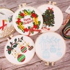 image:imageCaydo 4 Pack Christmas Embroidery Kit Cross Stitch Kits for Beginners with Christmas Patterns Embroidery Hoop Threads Instructions and Christmas Accessories