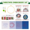 image:imageCaydo 4 Sets Christmas Embroidery Kit Stamped Cross Stitch Kits with 4 Christmas Pattern Embroidery Hoop DIY Adult Embroidery Starter Kit for Home Decoration