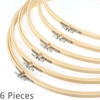 image:imageCaydo 6 Pieces 6 Inch Embroidery Hoop with Metal Screw Round Embroidery Hoops Set Bamboo Cross Stitch Hoop Ring Embroidery Frames for Art Craft Sewing Home Ornaments16 INCH