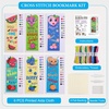 image:imageCaydo 6 Pieces Cross Stitch Bookmark Kits 14 CT Fruit Theme Stamped Embroidery Bookmark with Backing Felt and Instructions for Beginners Adults Book Lovers