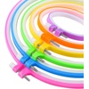 image:imageCaydo 6 Pieces Embroidery Hoops and 15 Needles Plastic Circle Cross Stitch Hoop Ring Embroidery Circle Set 34 inch to 104 inch Multicolor