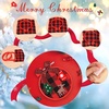 image:imageCaydo 88 Pieces Christmas Ornament Kit Includes 12 Pieces Christmas Embroidery Hoops 12 Pieces Plaid Fabric 10 m Cotton Rope for Christmas Ornament Decoration