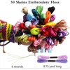 image:imageCaydo Embroidery Floss 50 Skeins Embroidery Thread Rainbow Color Friendship Bracelet String with 12 Pieces Floss Bobbins for Bracelet Making Sewing Crafts