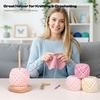 image:imageCaydo Yarn Holder for Crocheting and Knitting Wooden Yarn Spinner Stand with 2 Spindles Upgraded Rotating Crochet Holder with AntiSlip Pads Crochet Accessories Birthday Gift for Knitting LoversNatural  1 Spindle