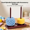 image:imageCaydo Yarn Holder for Crocheting and Knitting Wooden Yarn Spinner Stand with 2 Spindles Upgraded Rotating Crochet Holder with AntiSlip Pads Crochet Accessories Birthday Gift for Knitting LoversBrown  2 Spindles