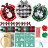 image:imageCaydo 191PCS Christmas Ornament Kit Including 3 Inch Embroidery Hoops Christmas Plaid Heat Transfer Pattern White Ink Mini Squeegee and Christmas Accessories for DIY Christmas Decoration