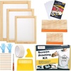image:imageCaydo 31 Pieces Screen Printing Starter kit Include 4 Different Size of Wood Silk Screen Printing Frame with 110 Mesh Squeegees Inkjet Transparency Film Ink Knife Gloves and Mask Tape23pcs