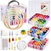 image:imageCaydo 313 PCS Box Embroidery Kit with Organizer 216 Color Threads 4 Aida Cloth 6 Embroidery Hoops Cross Stitch Tools and Instructions for Adults Beginners Christmas Gift