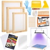 image:imageCaydo 32 Pieces Screen Printing Kit Includes UV LED Exposure Screen Printing Light 3 Sizes Silk Screen Printing Frame Acrylic Sheet Inkjet Clear Film for Screen Printing