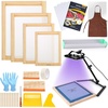 image:imageCaydo 36 Pieces Screen Printing Kit Includes 50W LED UV Exposure Screen Printing Light 4 Sizes Silk Screen Printing Frame Instructions 5 Sheets A4 Inkjet Film for Screen Printing