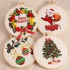 image:imageCaydo 4 Pack Christmas Embroidery Kit Cross Stitch Kits for Beginners with Christmas Patterns Embroidery Hoop Threads Instructions and Christmas Accessories