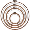 image:imageCaydo 4 Pieces 4 Size Embroidery Hoops Set 4 inch to 8 inch Round Imitated Wood Display Frame Plastic Cross Stitch Hoops for Art Craft Sewing Home Hanging Ornaments