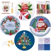 image:imageCaydo 4 Sets Christmas Embroidery Kit Stamped Cross Stitch Kits with 4 Christmas Pattern Embroidery Hoop DIY Adult Embroidery Starter Kit for Home Decoration