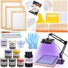 image:imageCaydo 54 Pieces Screen Printing Kit with 50W LED UV Exposure Screen Printing Light 6 Color Screen Printing Ink Screen Printing Photo Emulsion Emulsion Scoop Coater Instructions