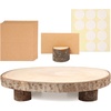 image:imageCaydo 910 Inch Large Wood Slice with Wood Table Holders as Serving Trays for Table Centerpiece Wedding Decoration Baby showers Christmas and Forest Theme Parties