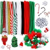 image:imageCaydo Christmas Pipe Cleaners Set Including 120PCS Christmas Pipe Cleaners 6 Sizes Pom Poms and 4 Sizes Wiggle Eyes for Kids DIY Arts amp Crafts Projects and Christmas Decorations