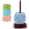 image:imageCaydo Yarn Holder for Crocheting and Knitting Wooden Yarn Spinner Stand with 2 Spindles Upgraded Rotating Crochet Holder with AntiSlip Pads Crochet Accessories Birthday Gift for Knitting LoversBrown  1 Spindle