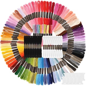 image:imageCaydo 100 Colors Embroidery Floss and 12 Skeins Variegated amp 10 Skeins White amp 10 Skeins Black Color and 10 PCS Floss Bobbins for Friendship Bracelet Strings Kits Cross Stitch Sewing Crafts