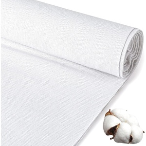 image:imageCaydo 20 by 60Inch White Cotton Fabric Natural Cotton Fabric 100 Cotton Fabric for Embroidery Sewing and Garments Craft