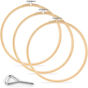 image:imageCaydo 3 Pack 12 Inch Wood Embroidery Hoop Circle Cross Stitch Hoop Ring for Art Craft Handy Sewing8 INCH