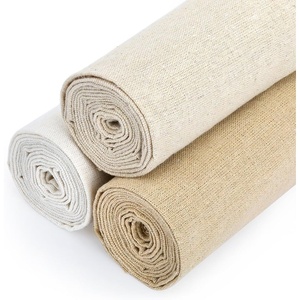image:imageCaydo 3 Pieces Large Size Linen Needlework Fabric for Garment Craft Flower Pot Decoration and Tablecloth 62 by 19 Inch