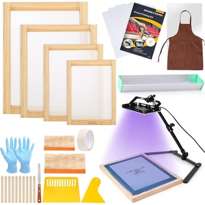 image:imageCaydo 36 Pieces Screen Printing Kit Includes 50W LED UV Exposure Screen Printing Light 4 Sizes Silk Screen Printing Frame Instructions 5 Sheets A4 Inkjet Film for Screen Printing