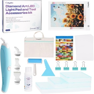 image:imageCaydo 36Pcs Diamond Art Storage Trays with Lids Large and Small Size Diamond Art Painting Containers 2in1 Bead Storage and LineUp Accessories for Diamond Art Painting Box PackageA4 Light Pad Kit
