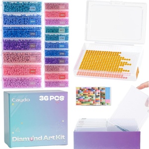 image:imageCaydo 36Pcs Diamond Art Storage Trays with Lids Large and Small Size Diamond Art Painting Containers 2in1 Bead Storage and LineUp Accessories for Diamond Art Painting Box PackageDiamond Art Storage Tray