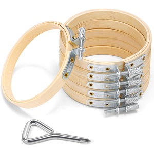 image:imageCaydo 6 Pieces 6 Inch Embroidery Hoop with Metal Screw Round Embroidery Hoops Set Bamboo Cross Stitch Hoop Ring Embroidery Frames for Art Craft Sewing Home Ornaments3 INCH