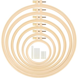 image:imageCaydo 6 Pieces Embroidery Hoops 3 Inch to 10 Inch Cross Stitch Hoop Small Embroidery Hoop with 16 Pieces Needles for Embroidery Punch Needle Craft Sewing and Ornaments6 PCS
