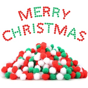 image:imageCaydo 600 Pieces Christmas Pom Poms 1cm Arts and Crafts Pom Poms Balls for Hobby Supplies and DIY Valentines Day Decorations Red White Green