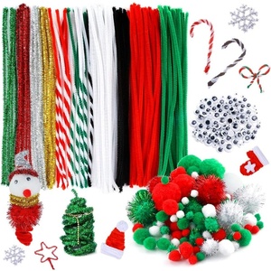 image:imageCaydo Christmas Pipe Cleaners Set Including 120PCS Christmas Pipe Cleaners 6 Sizes Pom Poms and 4 Sizes Wiggle Eyes for Kids DIY Arts amp Crafts Projects and Christmas Decorations