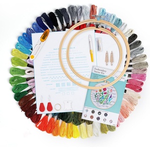 image:imageCaydo Embroidery Kit with Water Soluble Embroidery Stabilizer Including 2Pcs Embroidery Hoops 100 Color Threads Embroidery Fabric and Cross Stitch Tool Embroidery Starter Kits for Adults Beginners