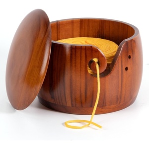 image:imageCaydo Yarn Bowl for Crocheting amp Knitting 7 x 5 in Wooden Yarn Bowl with Lid Knitting Crochet Bowls Holder for Yarn Crochet Accessories and Knitting Gadgets Supplies