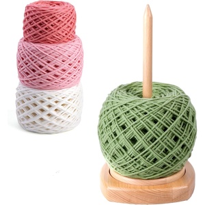 image:imageCaydo Yarn Holder for Crocheting and Knitting Wooden Yarn Spinner Stand with 2 Spindles Upgraded Rotating Crochet Holder with AntiSlip Pads Crochet Accessories Birthday Gift for Knitting LoversNatural  1 Spindle