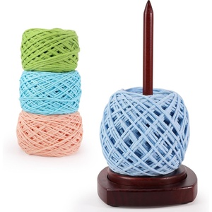 image:imageCaydo Yarn Holder for Crocheting and Knitting Wooden Yarn Spinner Stand with 2 Spindles Upgraded Rotating Crochet Holder with AntiSlip Pads Crochet Accessories Birthday Gift for Knitting LoversBrown  1 Spindle