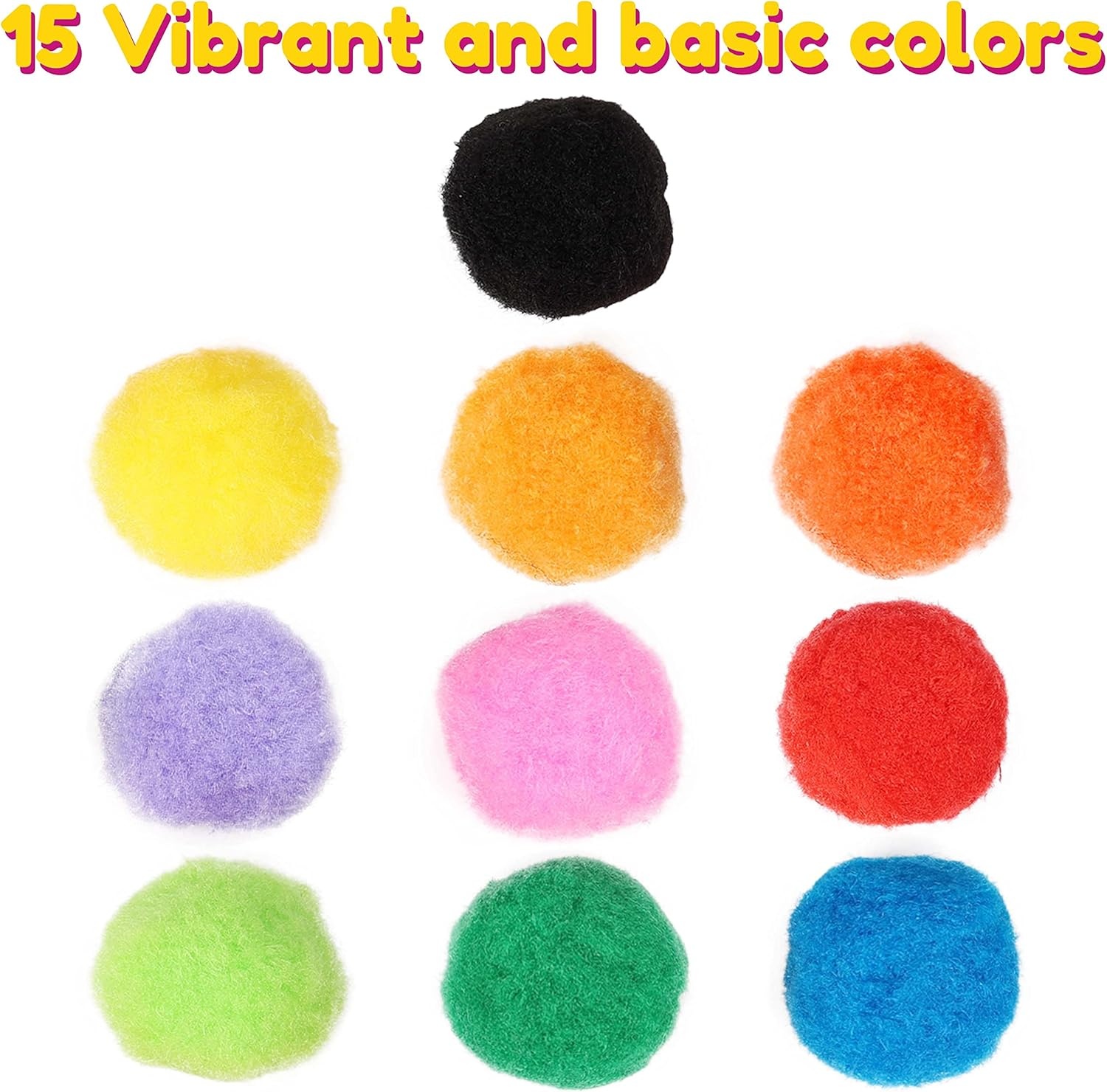 image:imageCaydo 130pcs 30pcs 2 Inch Large Pom Poms with 100pcs Wiggly Eyes Multicolor Pompoms for Valentines Day Decorations Arts and Crafts Kids DIY Projects
