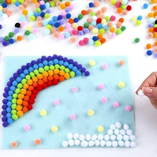 image:imageCaydo 1cm Green Pom Poms 500 Pieces Craft Pom Poms Balls for Kids Creative Arts and Crafts Project and Home Decorations20 Colors
