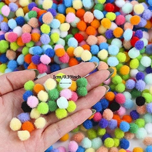 image:imageCaydo 1cm Green Pom Poms 500 Pieces Craft Pom Poms Balls for Kids Creative Arts and Crafts Project and Home Decorations20 Colors