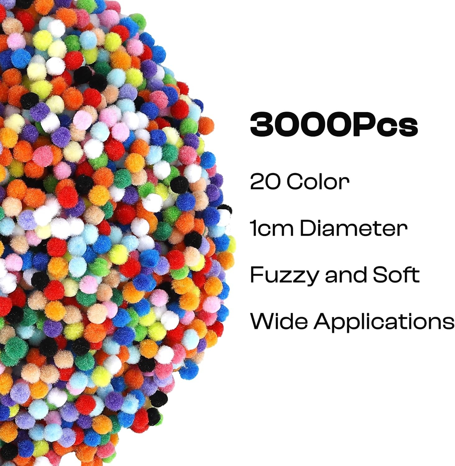 image:imageCaydo 1cm Green Pom Poms 500 Pieces Craft Pom Poms Balls for Kids Creative Arts and Crafts Project and Home Decorations20 Colors