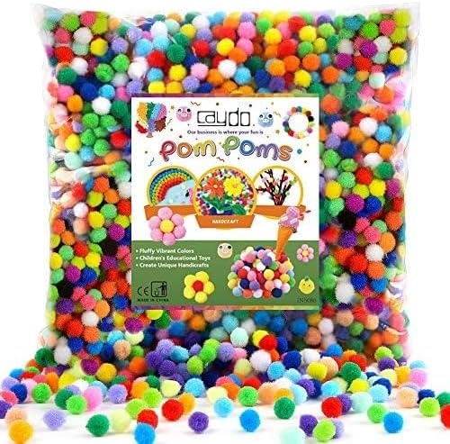 image:imageCaydo 1cm Green Pom Poms 500 Pieces Craft Pom Poms Balls for Kids Creative Arts and Crafts Project and Home Decorations20 Colors