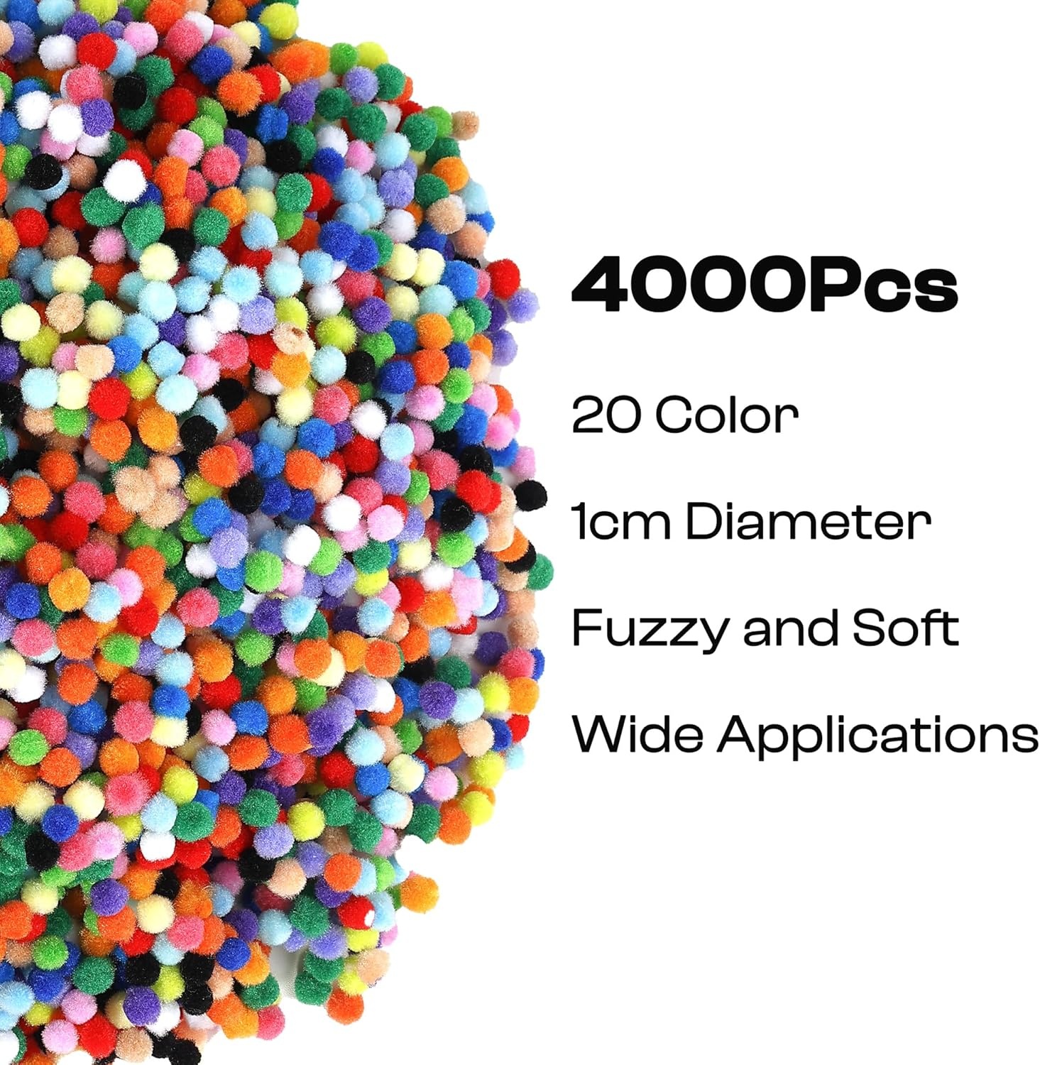 image:imageCaydo 1cm Green Pom Poms 500 Pieces Craft Pom Poms Balls for Kids Creative Arts and Crafts Project and Home Decorations20 Colors