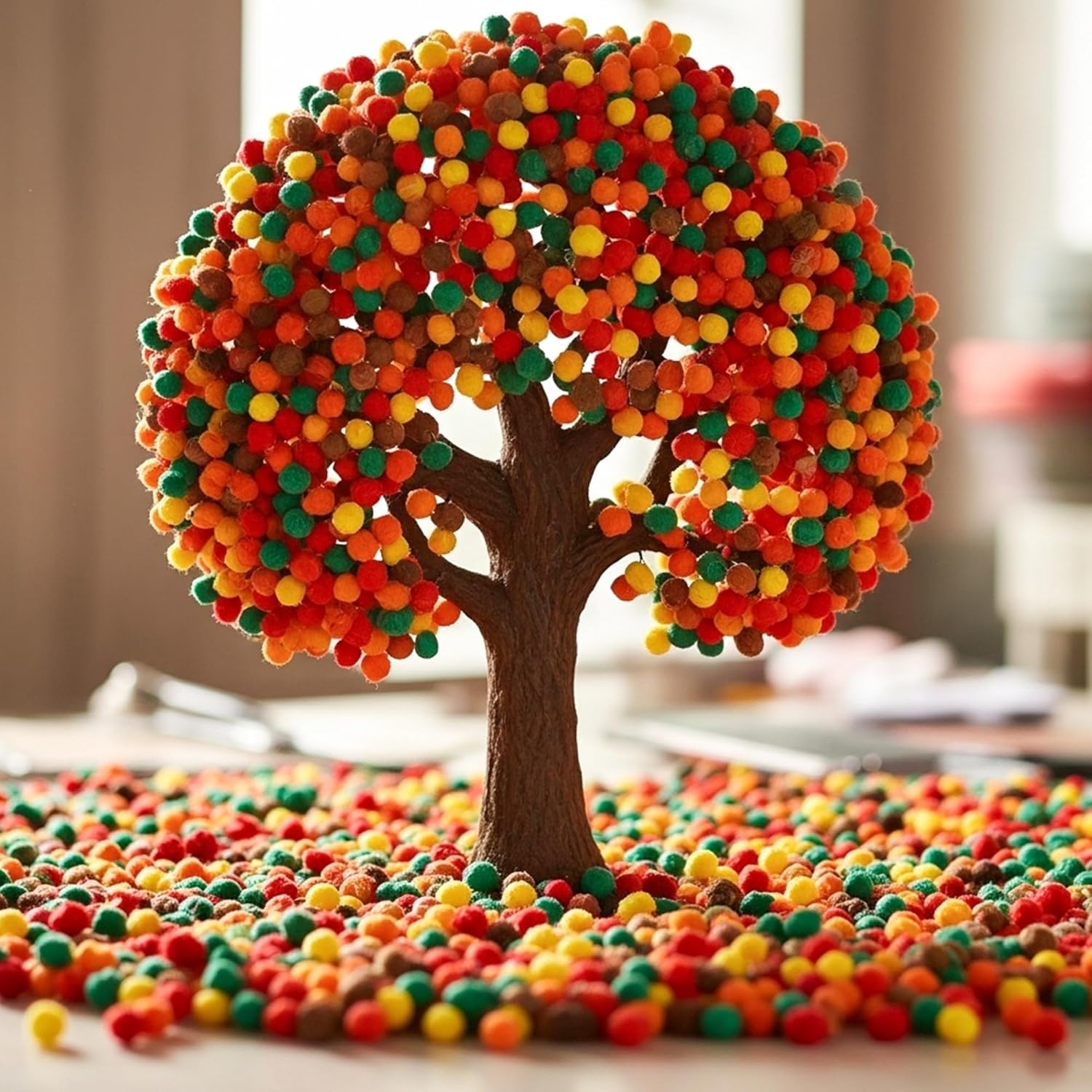 image:imageCaydo 1cm Green Pom Poms 500 Pieces Craft Pom Poms Balls for Kids Creative Arts and Crafts Project and Home DecorationsFall Color