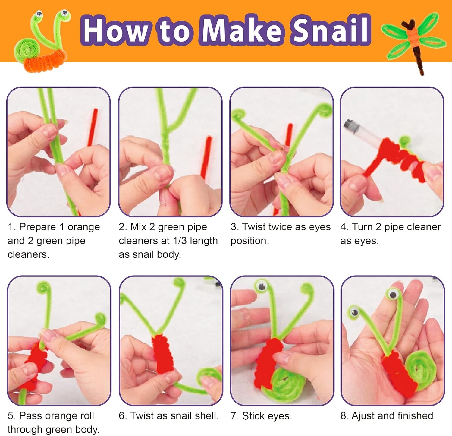 image:imageCaydo 3000 Pieces 40 Colors Pipe Cleaners Craft Supplies with 100 Pieces Wiggle Eyes Soft Chenille Stems for Kids DIY Creative Crafts Decoration 6 mm x 12 Inch