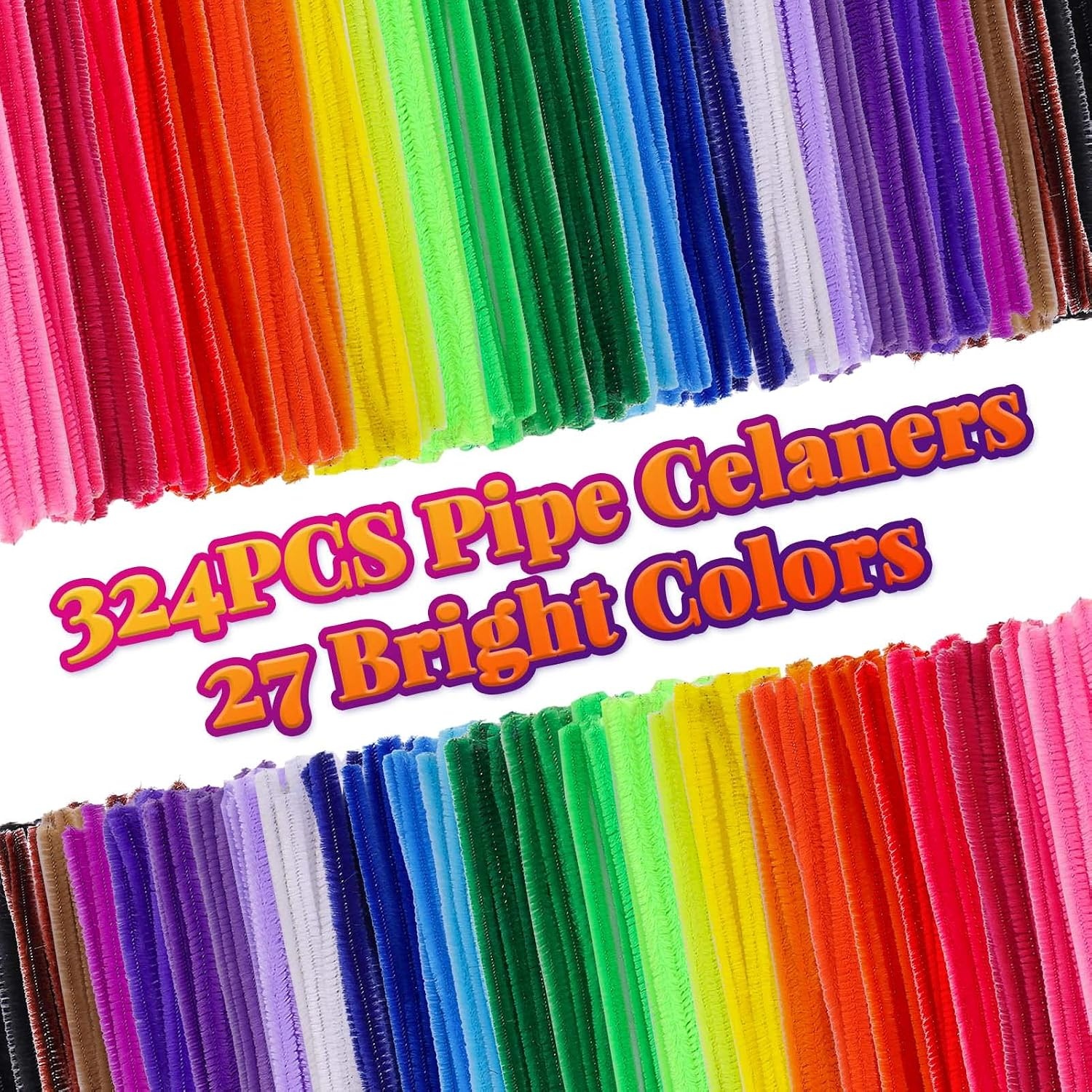 image:imageCaydo 324 Pieces Pipe Cleaners 27 Colors Chenille Stems for Home Decorations DIY Art Creative Crafts Project 6 mm x 12 Inch6mm x 12inch Pack of 2