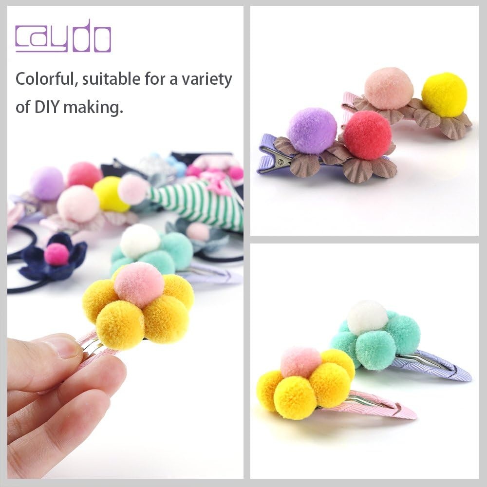 image:imageCaydo 400 Pieces 1 Inch Pom Poms for Crafts 20 Colors Bulk Pompom Balls for Home Decorations and Kids Creative Craft DIY Material1inch